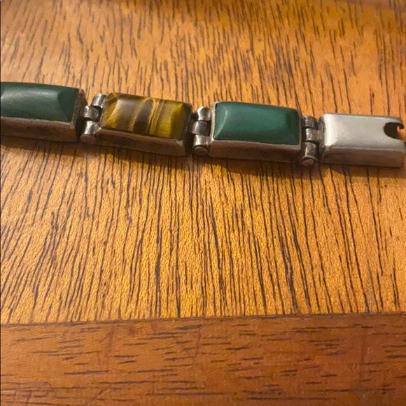S s tigers eye and malachite stone bracelet - Picture 6 of 6